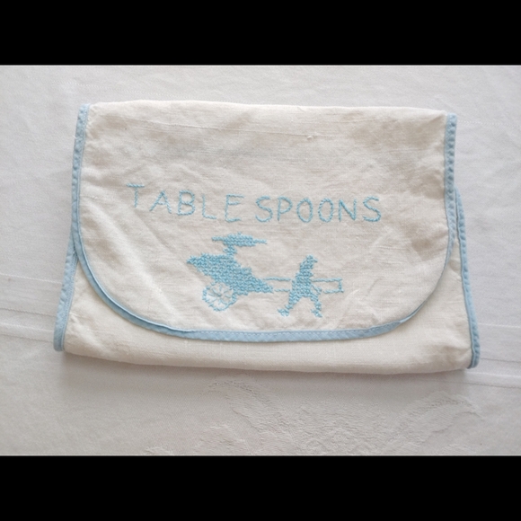 Vintage Embroidered  Silverware Holders Lot of 4 - Picture 6 of 13